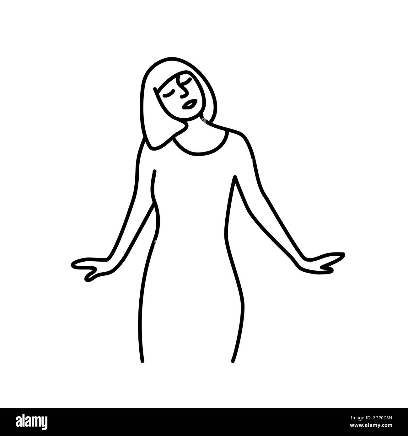 Minimalisme Portrait vectoriel féminin dessiné à la main dans un style moderne abstrait à une ligne. Décoration, art mural, design créatif pour les médias sociaux. Modèle tendance avec visage de femme portrait Illustration de Vecteur