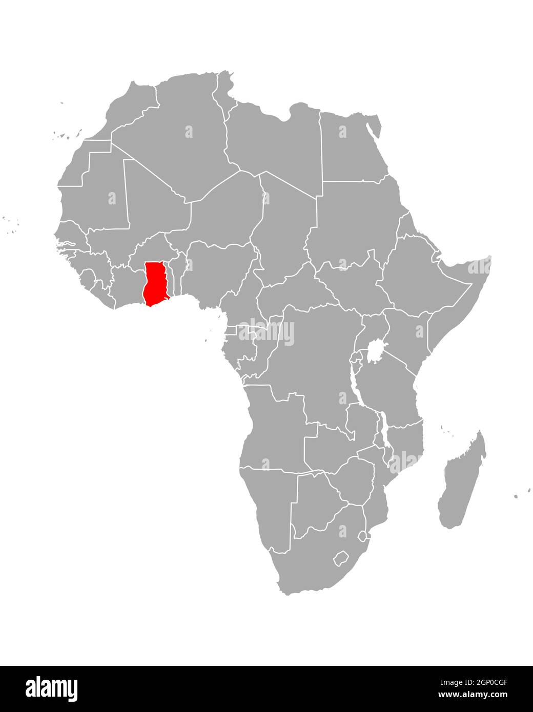 Carte du Ghana en Afrique Banque D'Images