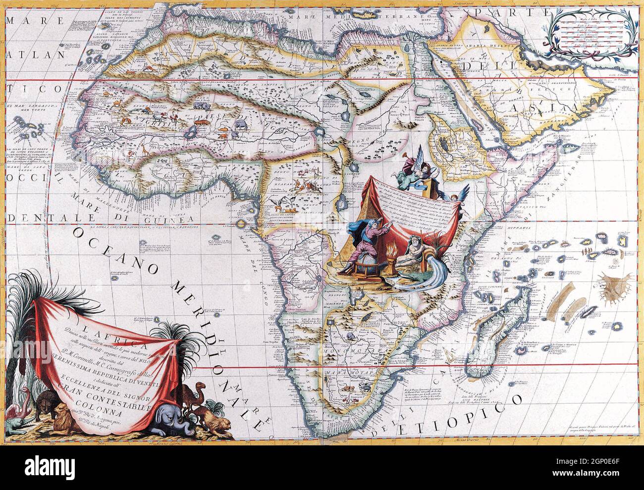 Antique africa map 18th century Banque de photographies et d’images à ...