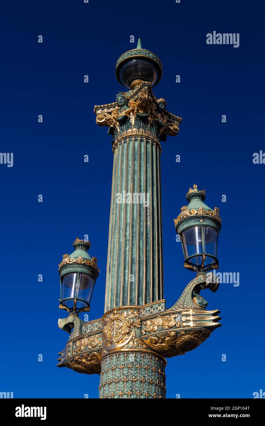 Lampe Paris sur la place de la concorde, France Banque D'Images