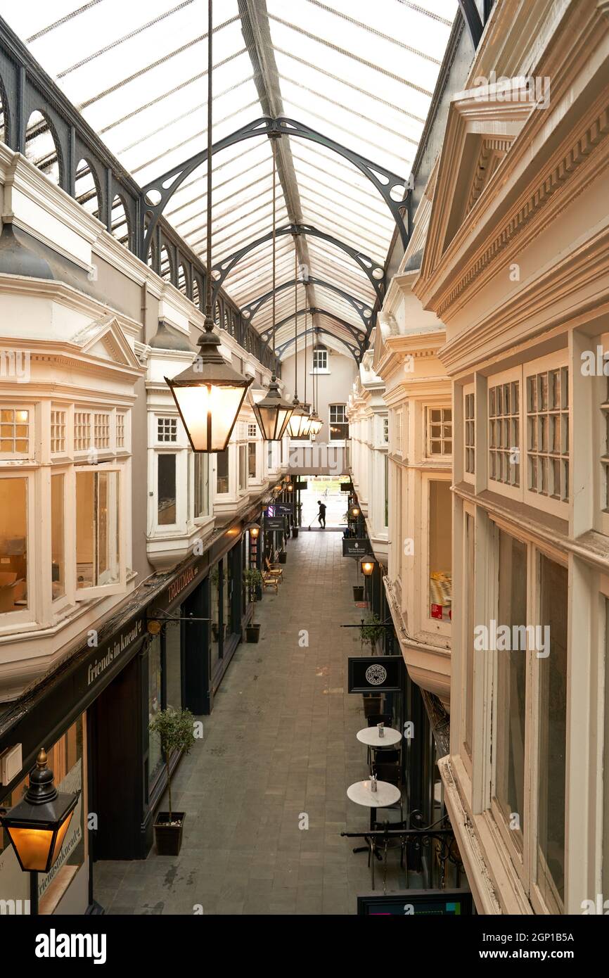 The Victorian Castle Arcade à Cardiff, au sud du pays de Galles Banque D'Images