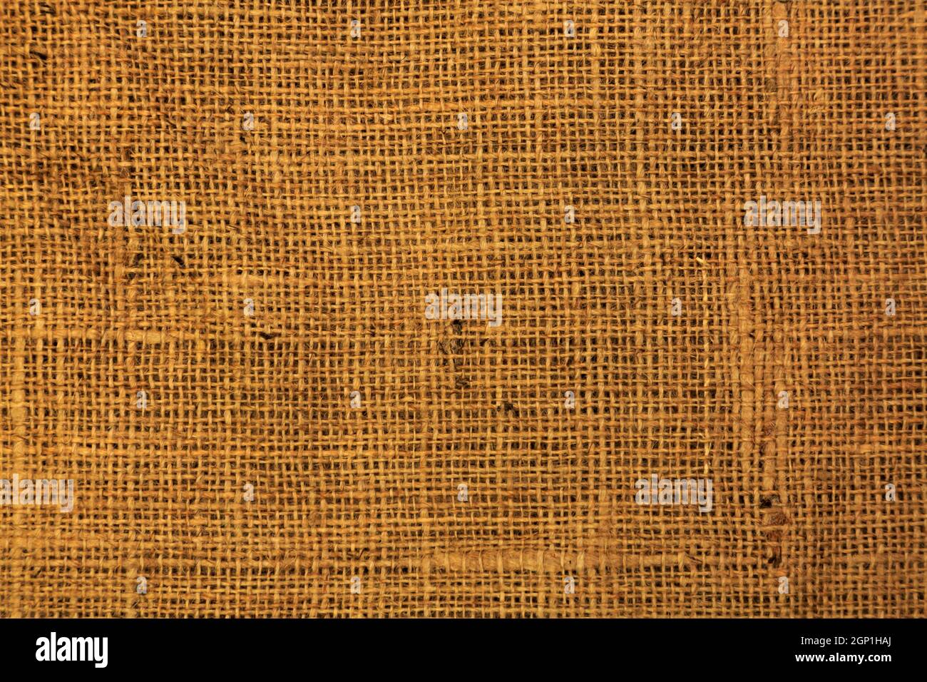 Gros plan sur un tissu hessien brun Banque D'Images