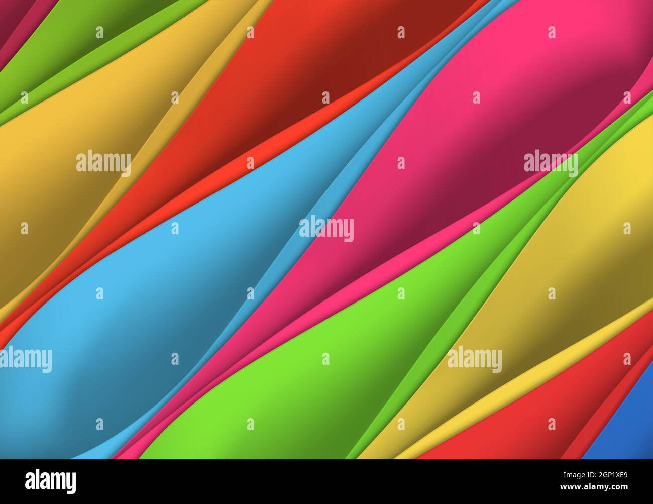 Papier cartonné arrondi ombré en cascade dans plusieurs couleurs. Banque D'Images