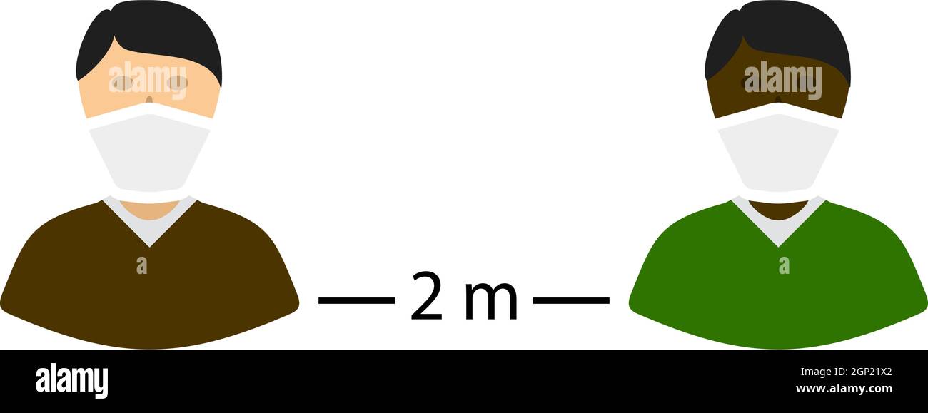 Icône de distance sociale Illustration de Vecteur