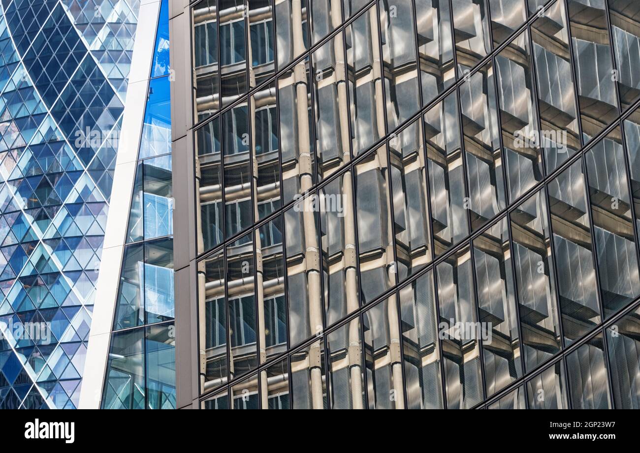Le motif extérieur des gratte-ciel, City of London, Londres, Angleterre Banque D'Images