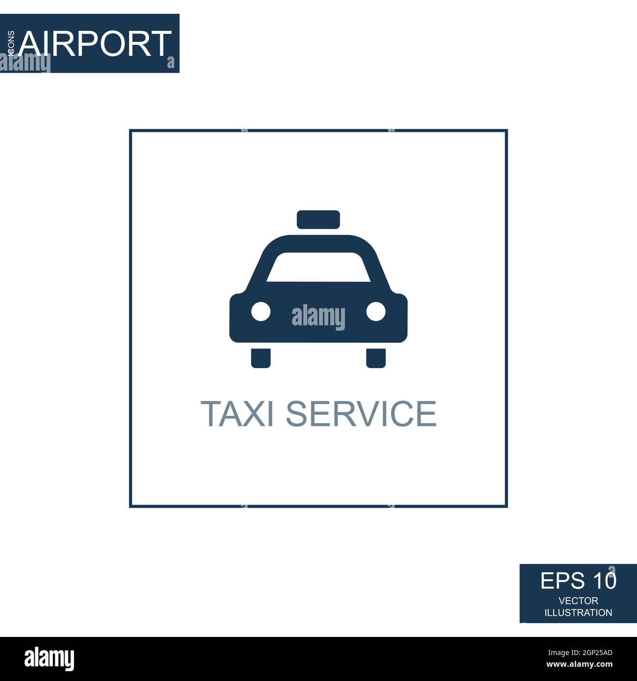 Résumé icône service de taxi sur le thème de l'aéroport - illustration vectorielle Banque D'Images