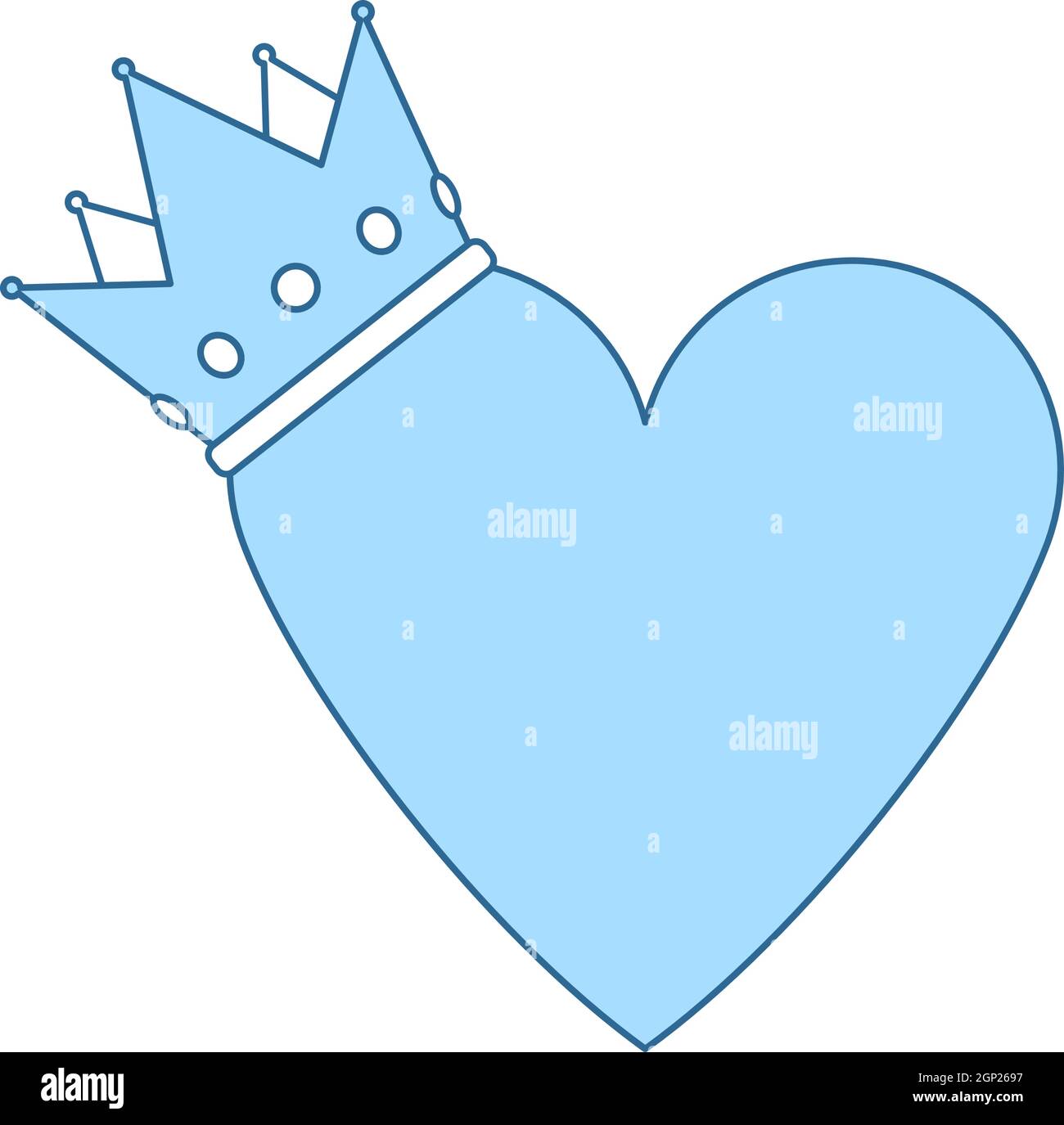 Icône couronne coeur Saint-Valentin Illustration de Vecteur