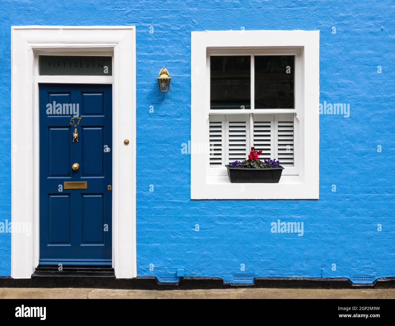 Maison bleue à Kensington, Londres, Angleterre Banque D'Images