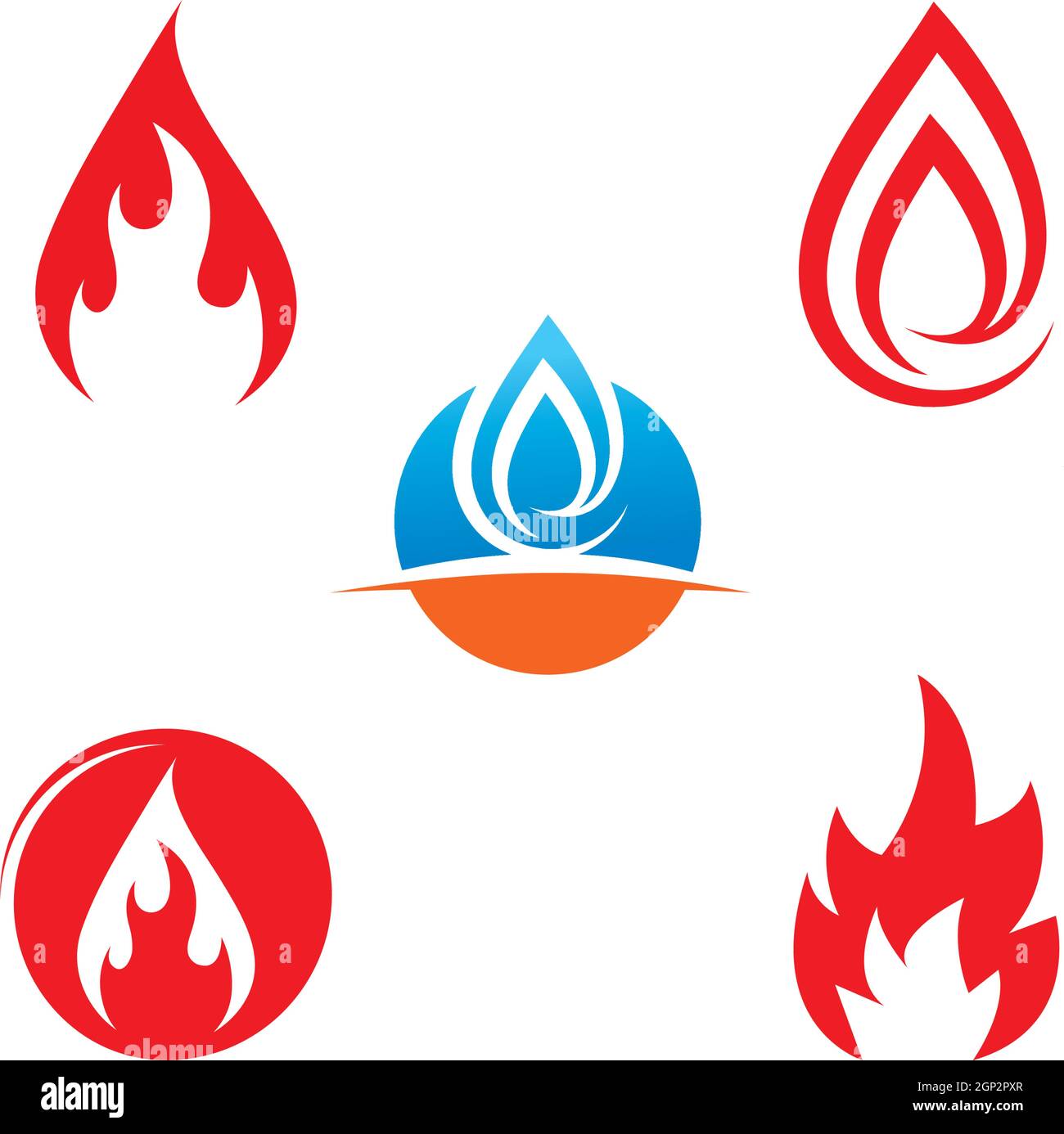 Logo Fire Flame icône vecteur illustration design Illustration de Vecteur