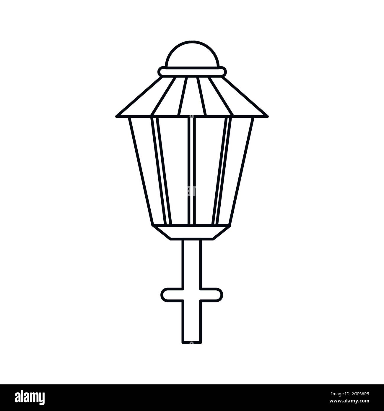 Street style du contour, l'icône de la lampe Illustration de Vecteur