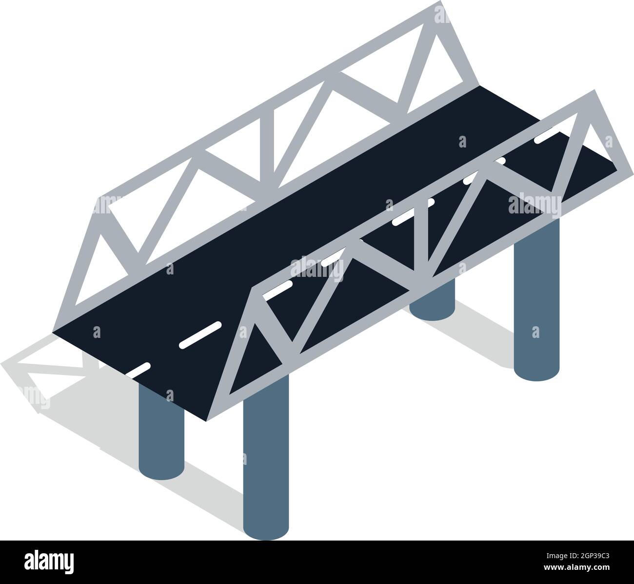 Pont-route, l'icône de style 3D isométrique Illustration de Vecteur