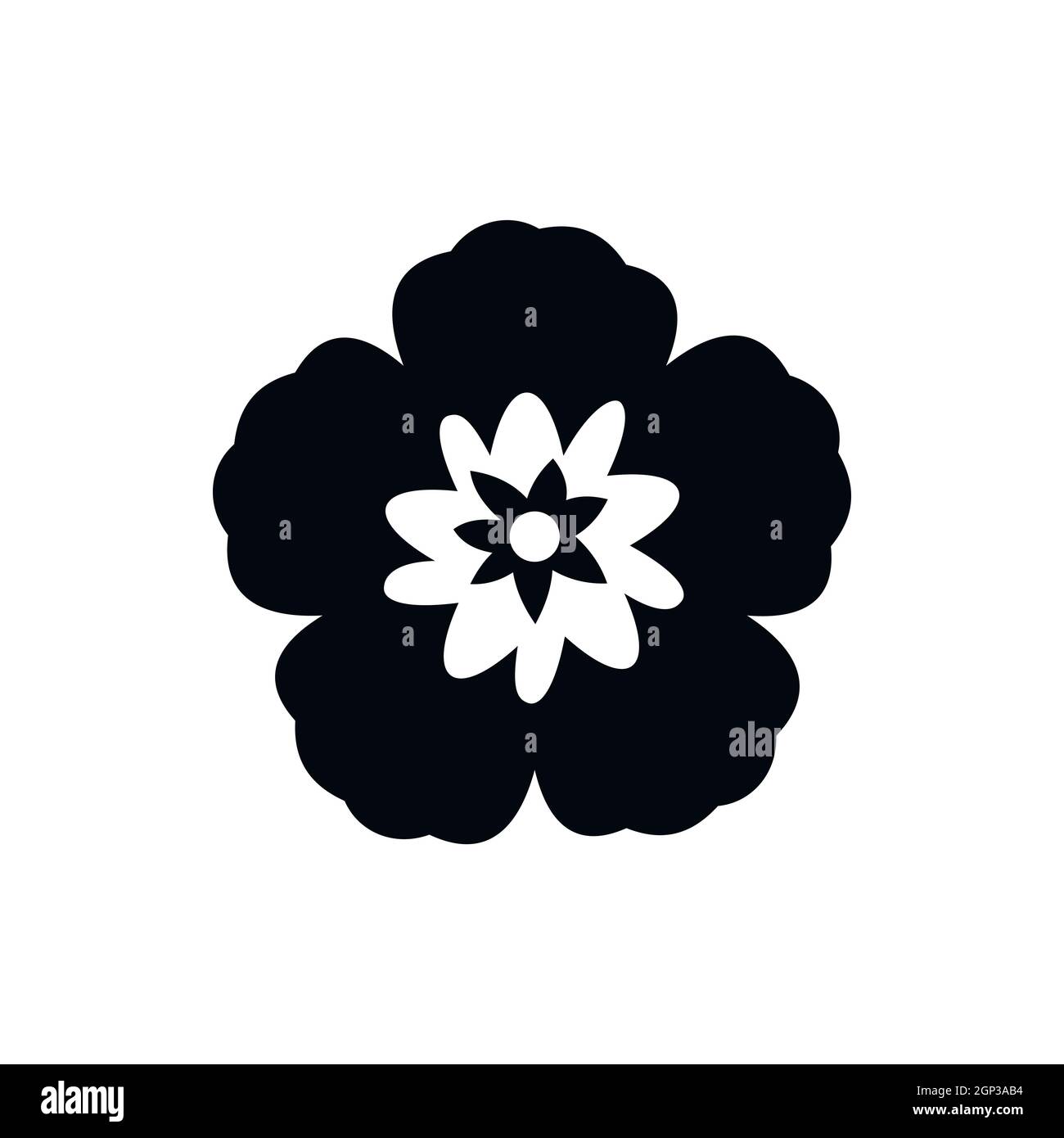 Rose de Sharon, le coréen, le style simple icône fleur Illustration de Vecteur
