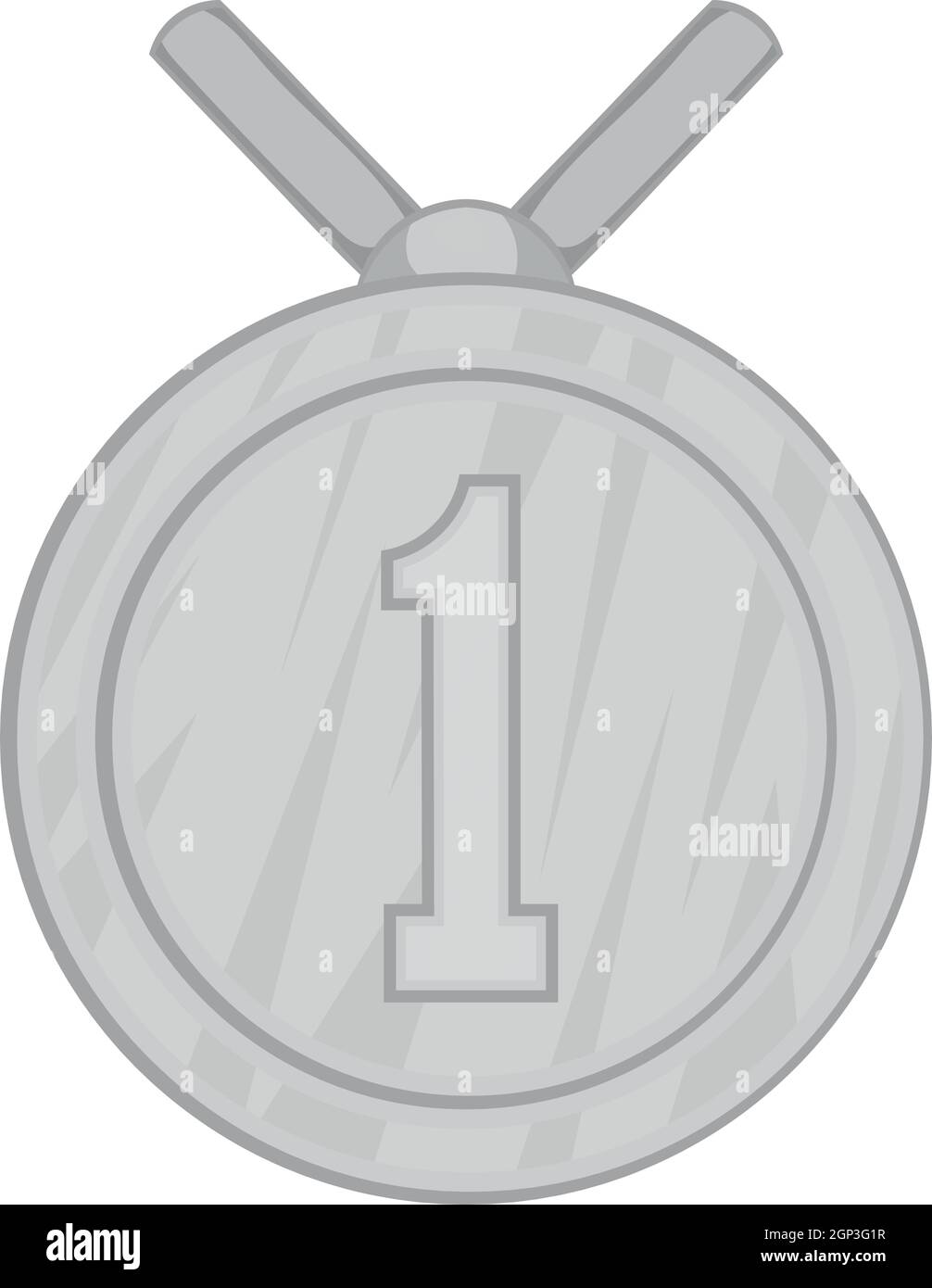 Médaille pour la première place, l'icône de style monochrome noir Illustration de Vecteur
