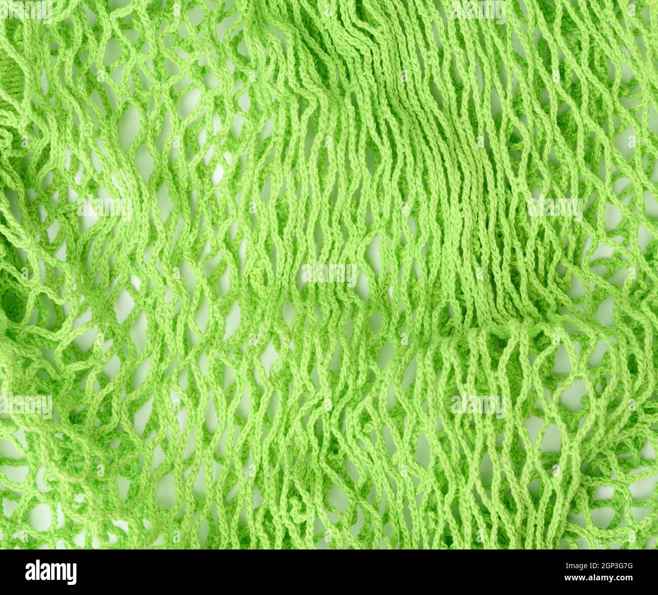 tissu vert texture sac à provisions, coucou Banque D'Images