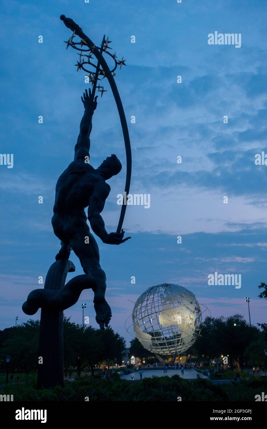 Unisphere à Flushing Medows Corona Park Queens NYC Banque D'Images