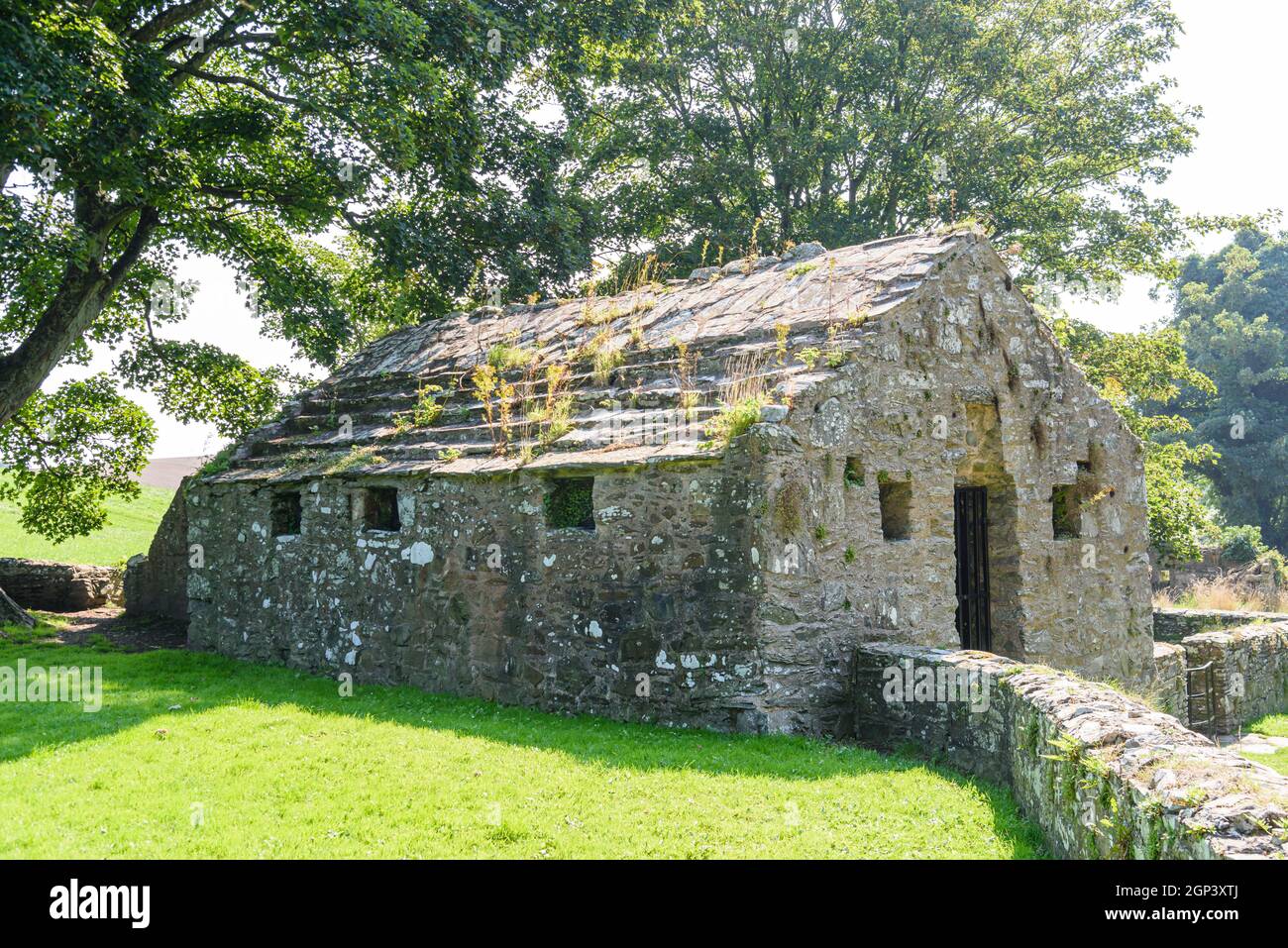 Struell Wells, Downpatrick, Irlande du Nord. Un ancien puits Saint datant de centaines d'années, avec des maisons de bains anciennes. Pèlerins de partout Banque D'Images