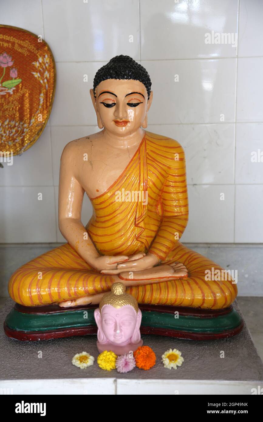 Temple bouddhiste à Howrah, West Bengal, India Banque D'Images