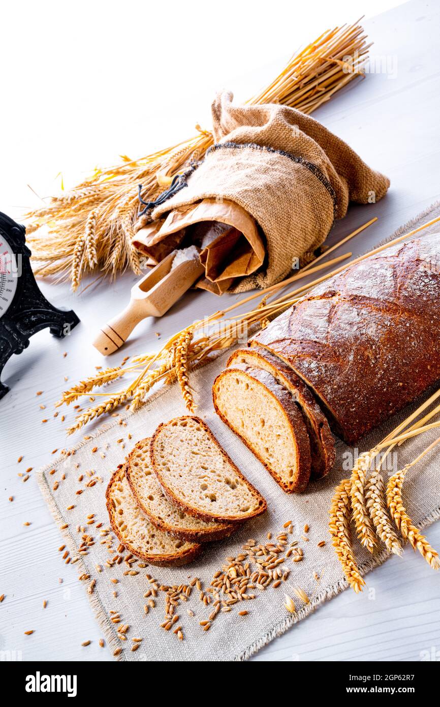 Délicieux pain de seigle mélangé, également appelé pain gris Banque D'Images