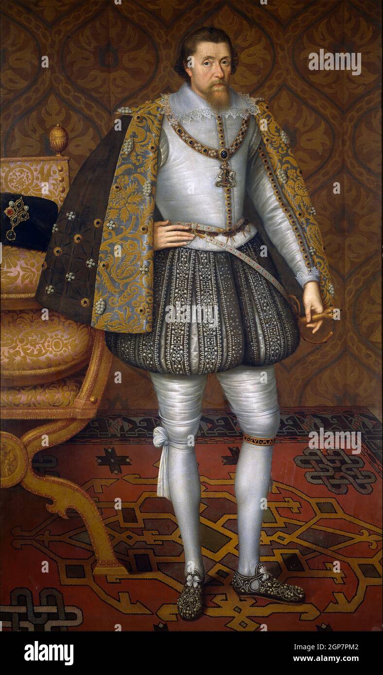 JAMES VI et moi (1566-1625) comme roi d'Angleterre et d'Irlande vers 1605 Banque D'Images