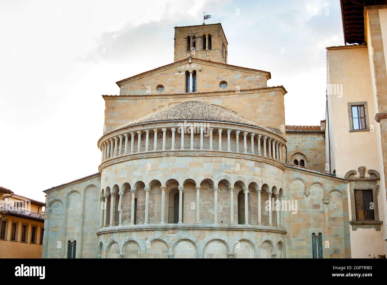 Santa Maria della Pieve à Arezzo, en Toscane. Banque D'Images