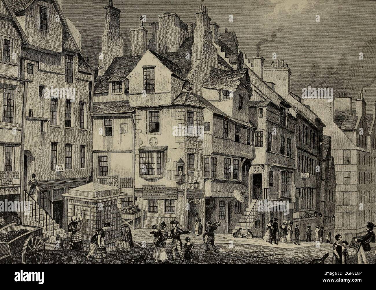 John KNOX's House, High Street, Édimbourg, Écosse, années 1830 Banque D'Images