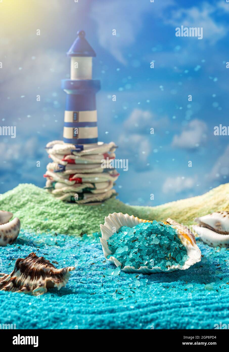 Composition de bain aromatique sel spa. Aromatherapy encore arrangement de vie. Banque D'Images