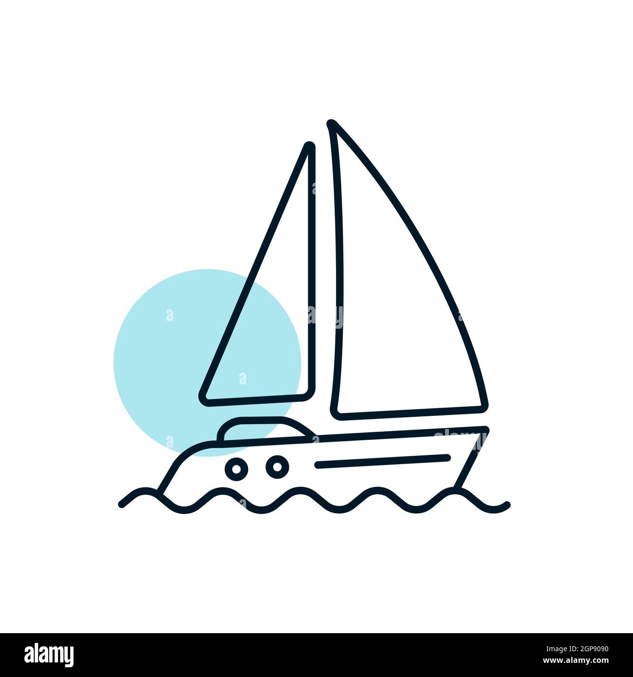 Vector logo sailing yacht yacht Banque d'images détourées - Alamy