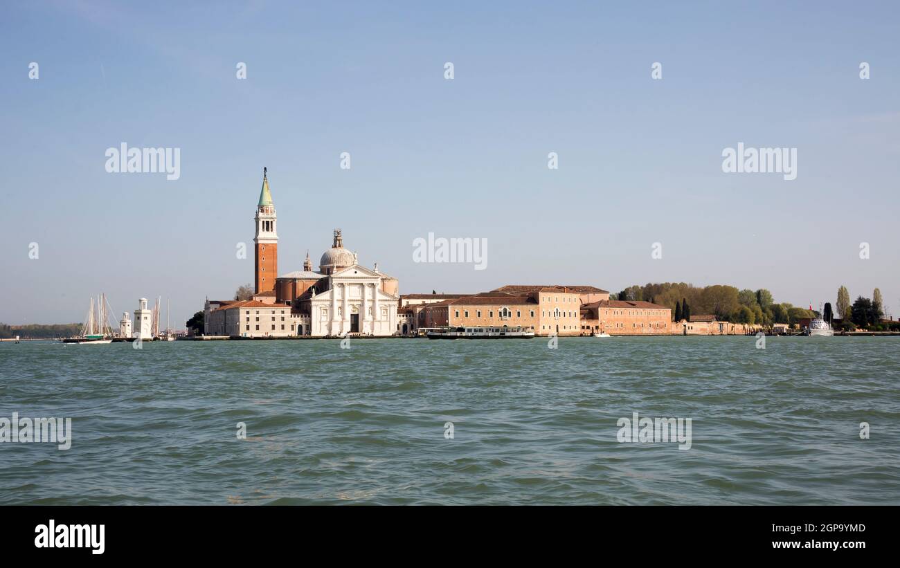 Vue sur l'île et la cathédrale de San Giorgio Maggiore. Venise. Italie Banque D'Images
