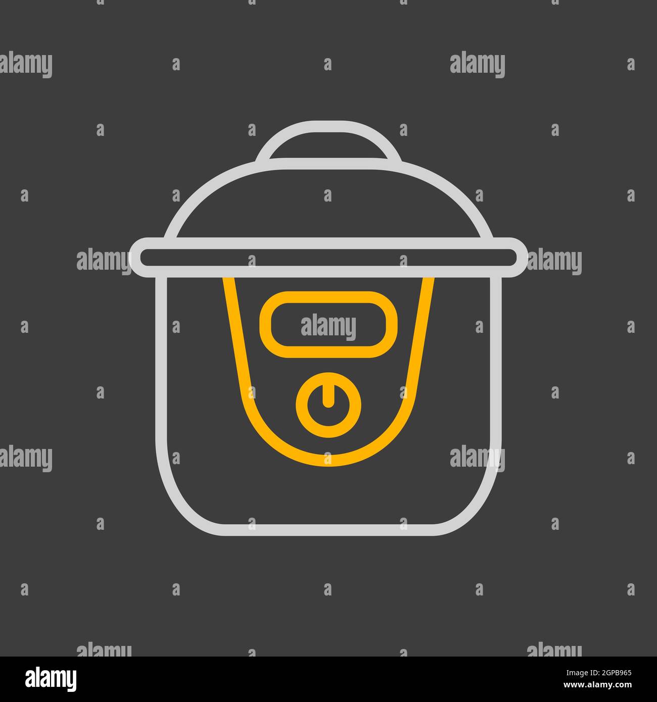 Icône vectorielle de pot de crock à cuisson lente. Appareil de cuisine électrique. Symbole graphique pour la conception de site Web de cuisson, logo, application, interface utilisateur Banque D'Images