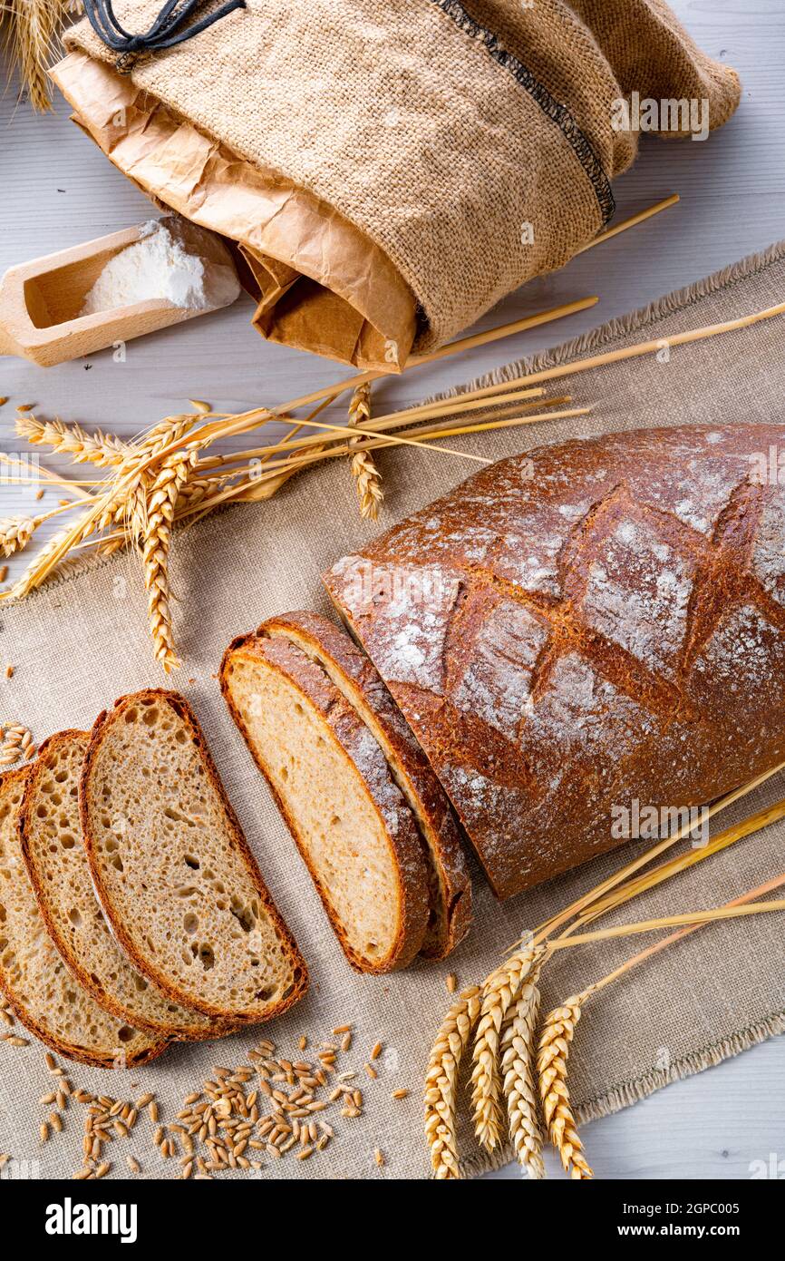 Délicieux pain de seigle mélangé, également appelé pain gris Banque D'Images