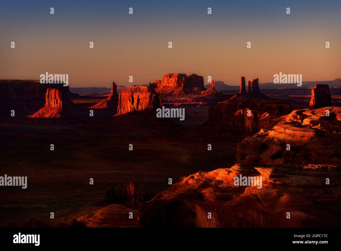 La vue de Monument Valley de la nation Navajo, Banque D'Images