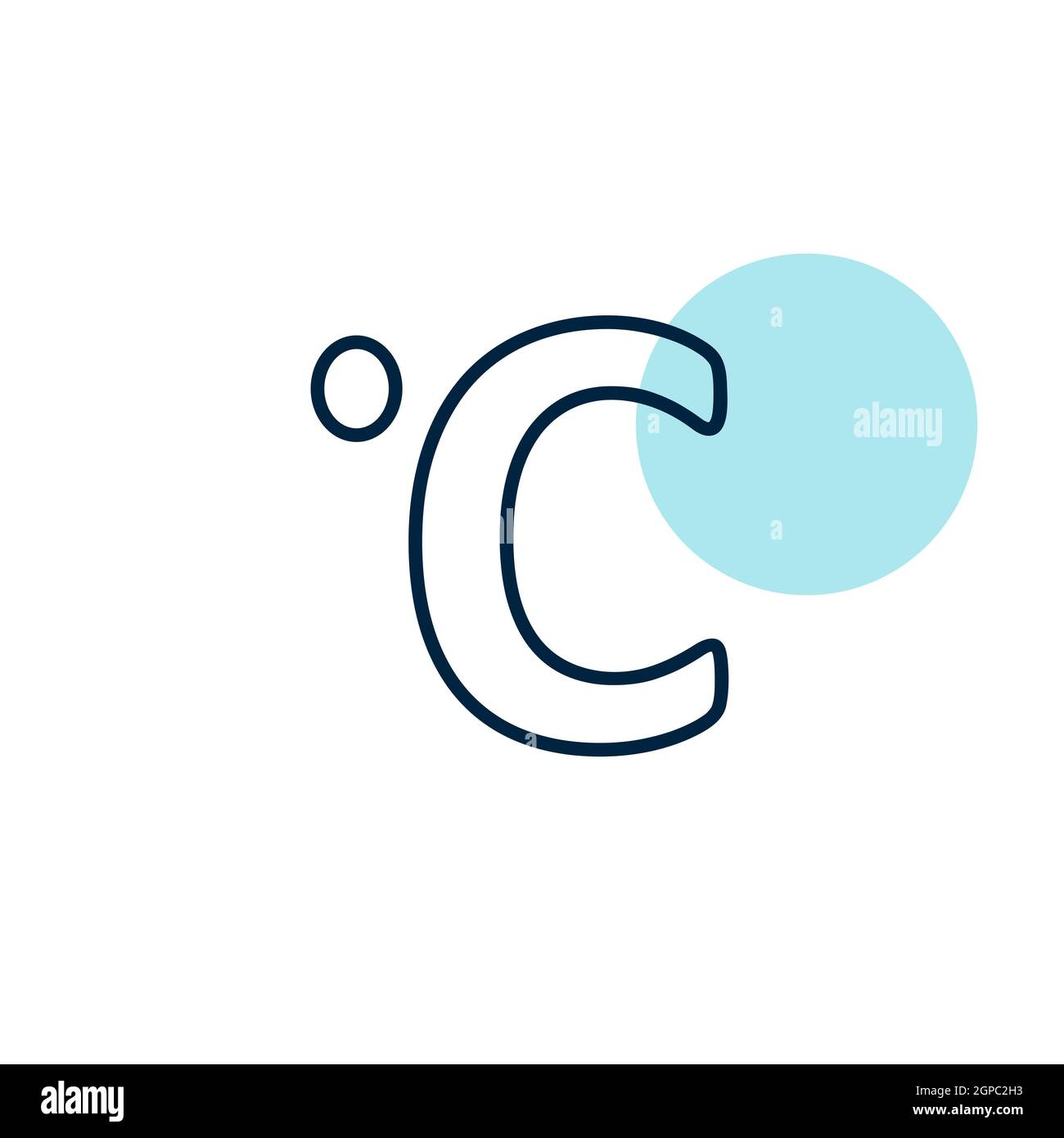 Icône de vecteur degrés Celsius. Signe de météorologie. Symbole graphique pour le site Web et les applications de voyage, de tourisme et de météo, design, logo, application, interface utilisateur Banque D'Images