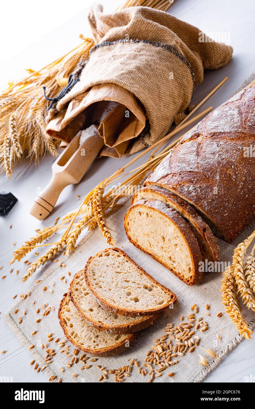 Délicieux pain de seigle mélangé, également appelé pain gris Banque D'Images