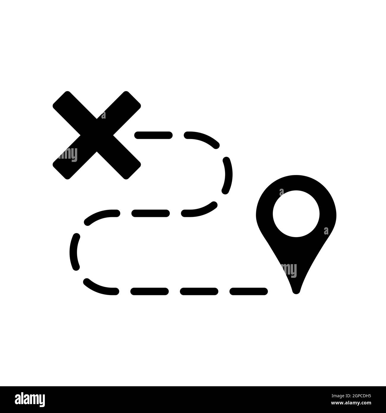 Icône de glyphe de vecteur de route. Panneau de navigation. Symbole graphique pour la conception, le logo, l'application, l'interface utilisateur du site Web et des applications de voyage et de tourisme Banque D'Images