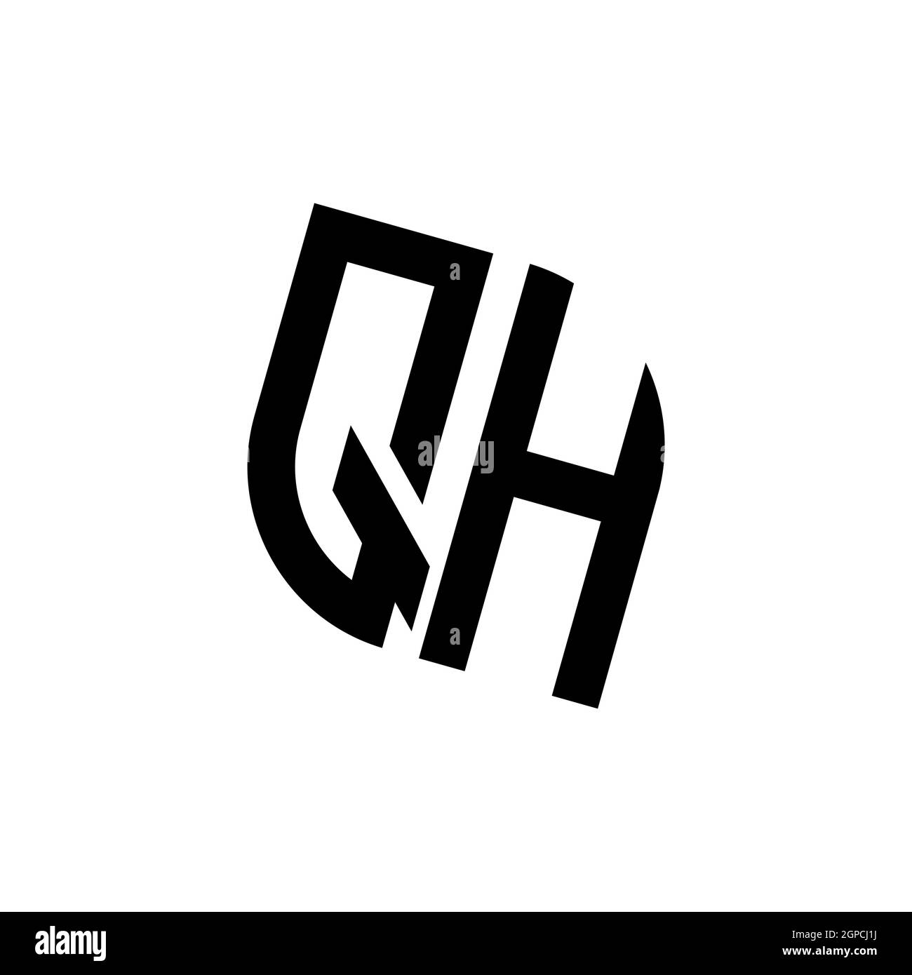 Logo QH avec modèle de conception de monogramme vectoriel de forme géométrique isolé sur fond blanc Illustration de Vecteur