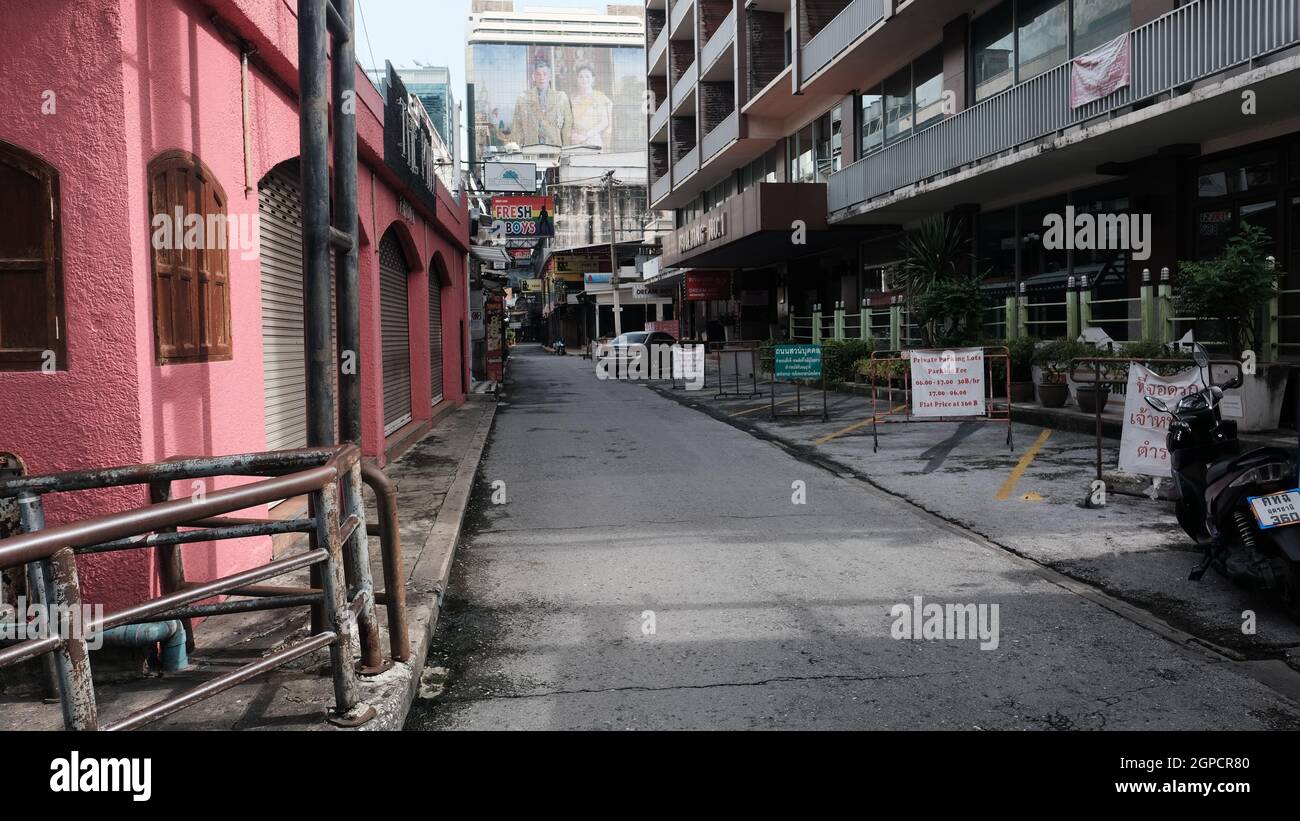 Fermeture de l'entreprise de la zone du chemin Patpong en cas de pandémie Banque D'Images