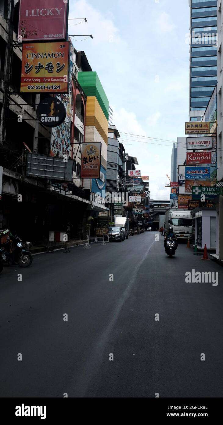 Fermeture de l'entreprise de la zone du chemin Patpong en cas de pandémie Banque D'Images