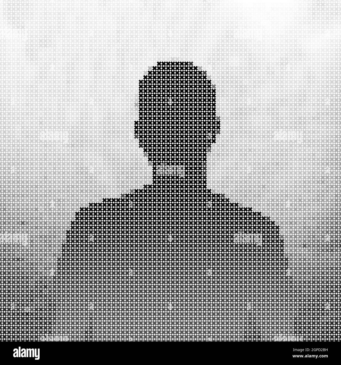 Illustration de demi-teinte de silhouette MAN, motif en croix Banque D'Images