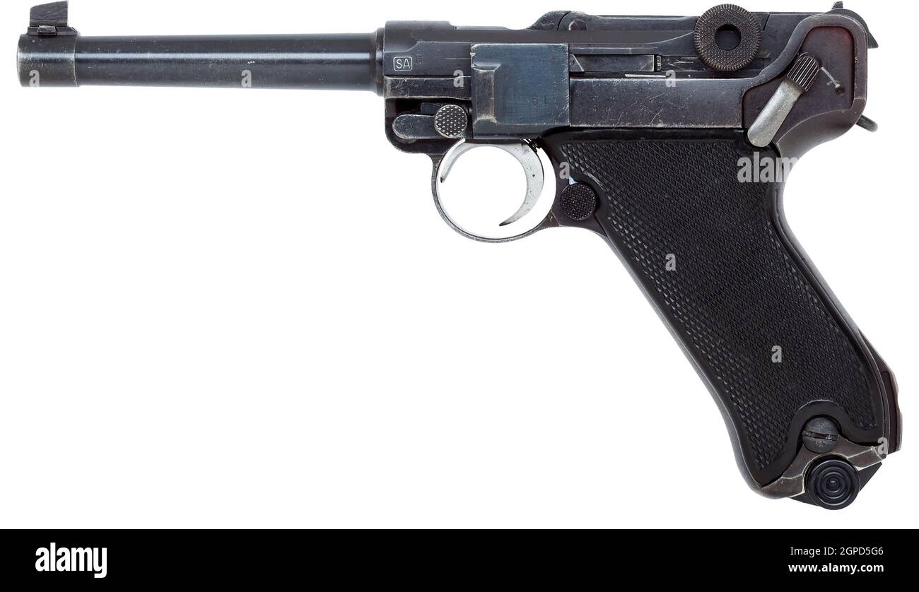 Pistolet semi-automatique composite DWM Luger PO8 Parabellum Banque D'Images
