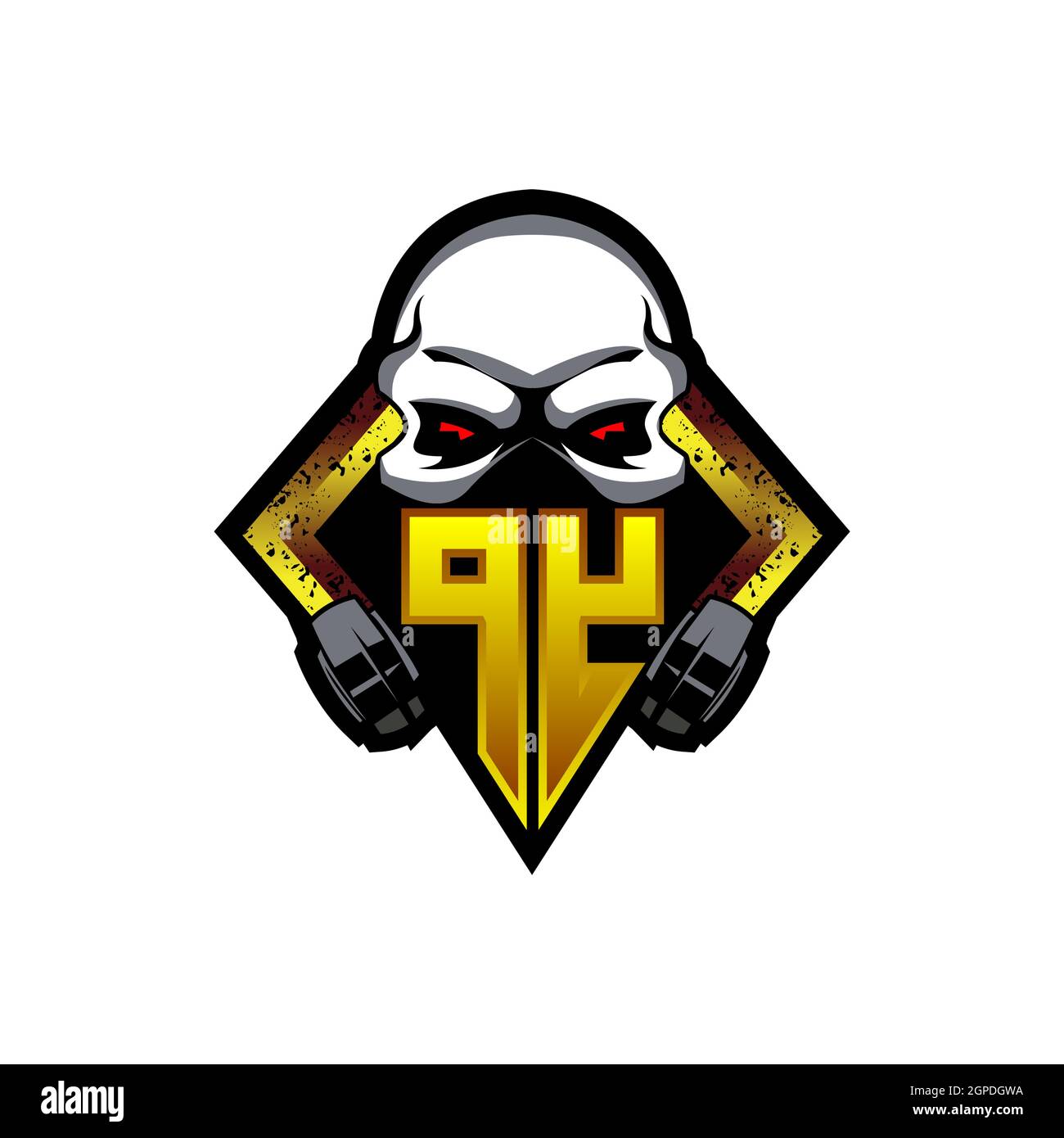Logo RS eSport initiale de jeu avec modèle vectoriel bleu clair Illustration de Vecteur