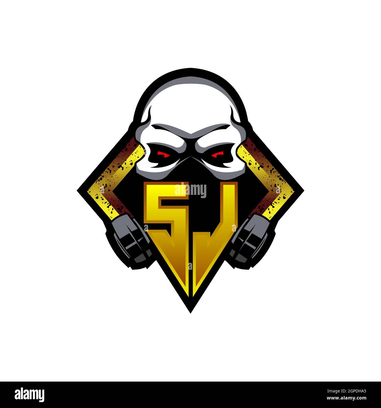 Logo UL eSport initiale de jeu avec modèle vectoriel de couleur bleu clair Illustration de Vecteur