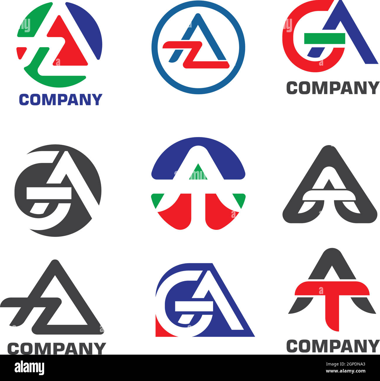 A,Az,AT,ag lettre logo Business Template Vector Illustration de Vecteur