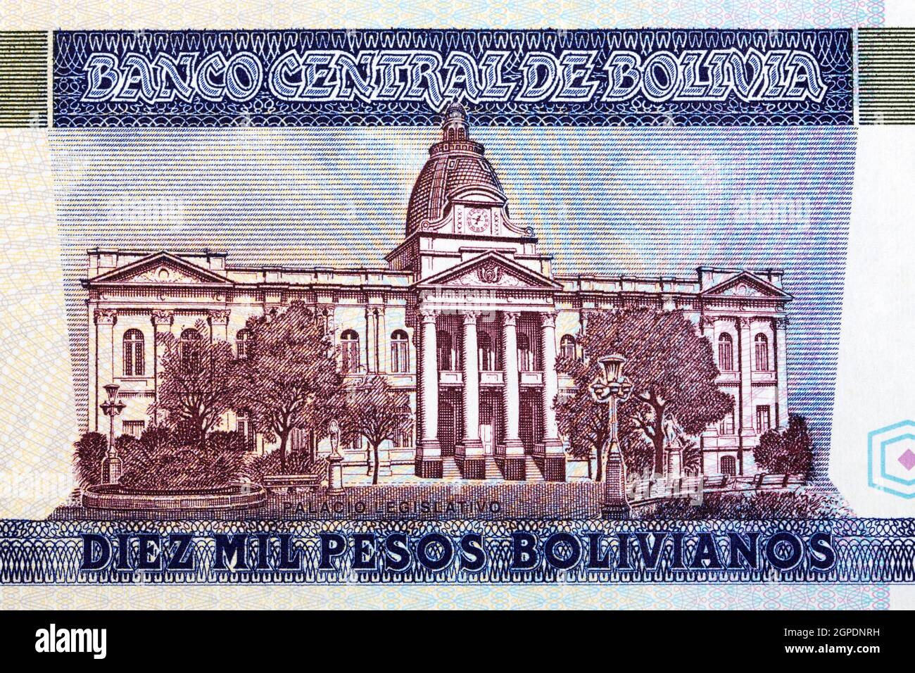 Palais législatif de l'ancien argent bolivien Banque D'Images