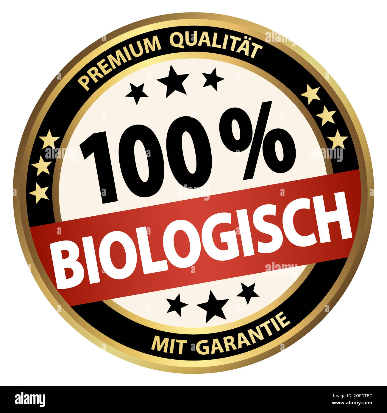 bouton de travail rond - 100 % biologique (allemand) Illustration de Vecteur