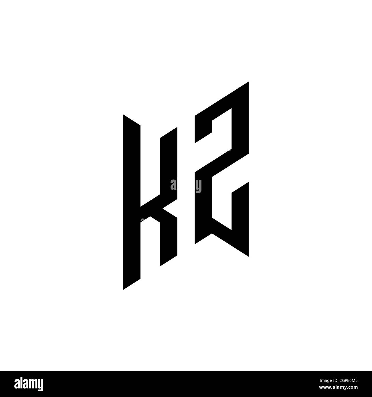 Modèle de style de forme géométrique de monogramme KZ. Vecteur de conception initiale du monogramme isolé sur fond blanc Illustration de Vecteur