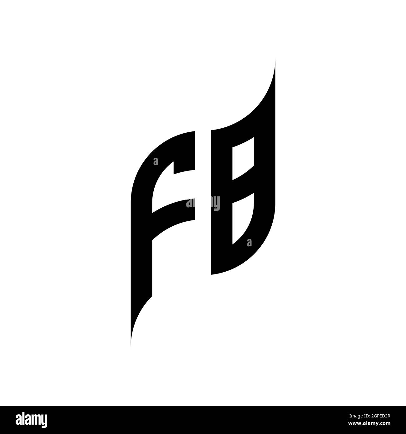 Modèle de style de forme géométrique de monogramme FB. Vecteur de conception initiale du monogramme isolé sur fond blanc Illustration de Vecteur