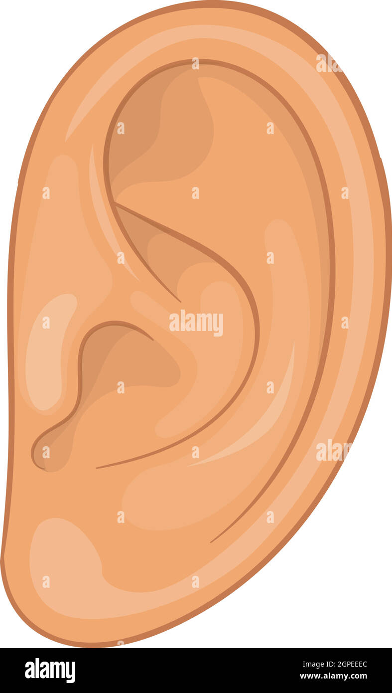 L'icône de l'oreille, style cartoon Illustration de Vecteur