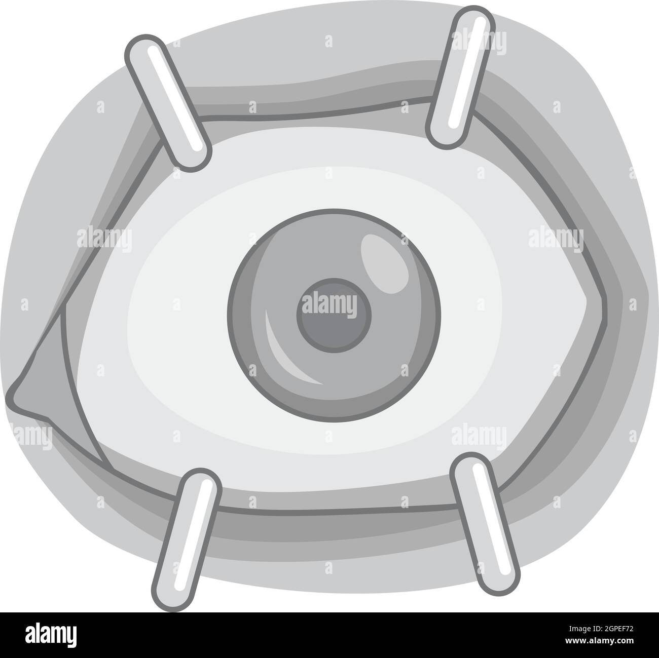 Procédure de l'œil, l'icône de style monochrome gris Illustration de Vecteur