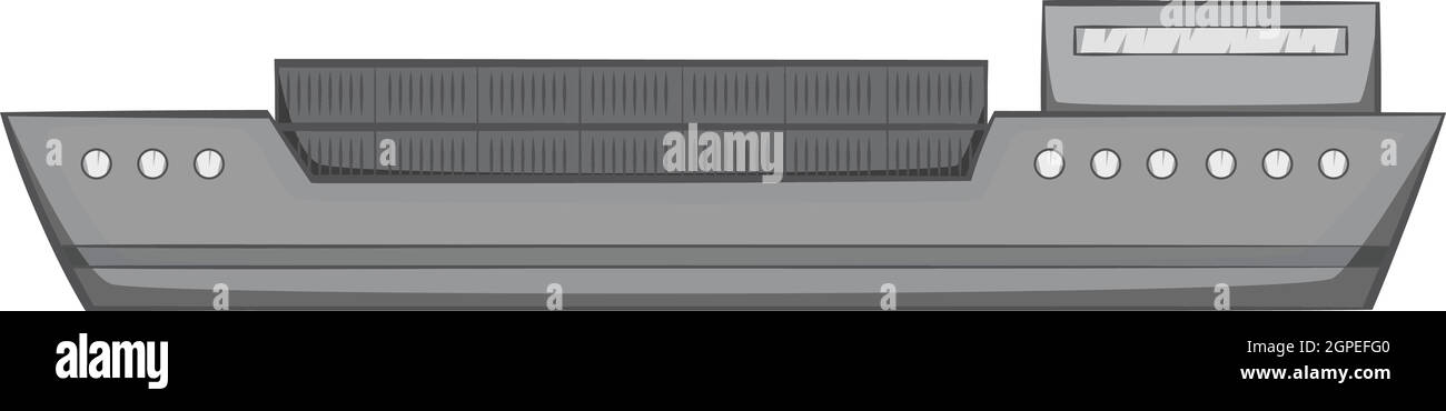 L'icône de Barge, style monochrome gris Illustration de Vecteur