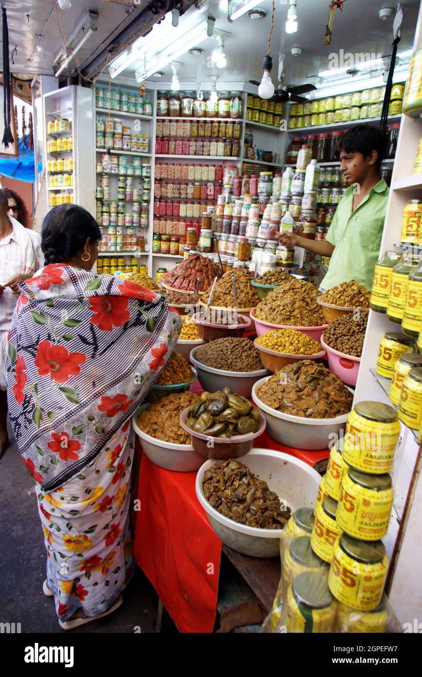 Marché animé de Delhi, Inde Banque D'Images